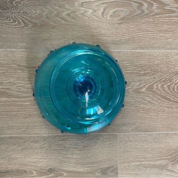 Vintage Indiana Glass Teal Blue Garland Bowl Dish Decorative Scalloped Edge - Picture 3 of 5